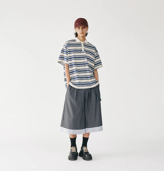 Melsign - Wide Stripe Polo - Ocean