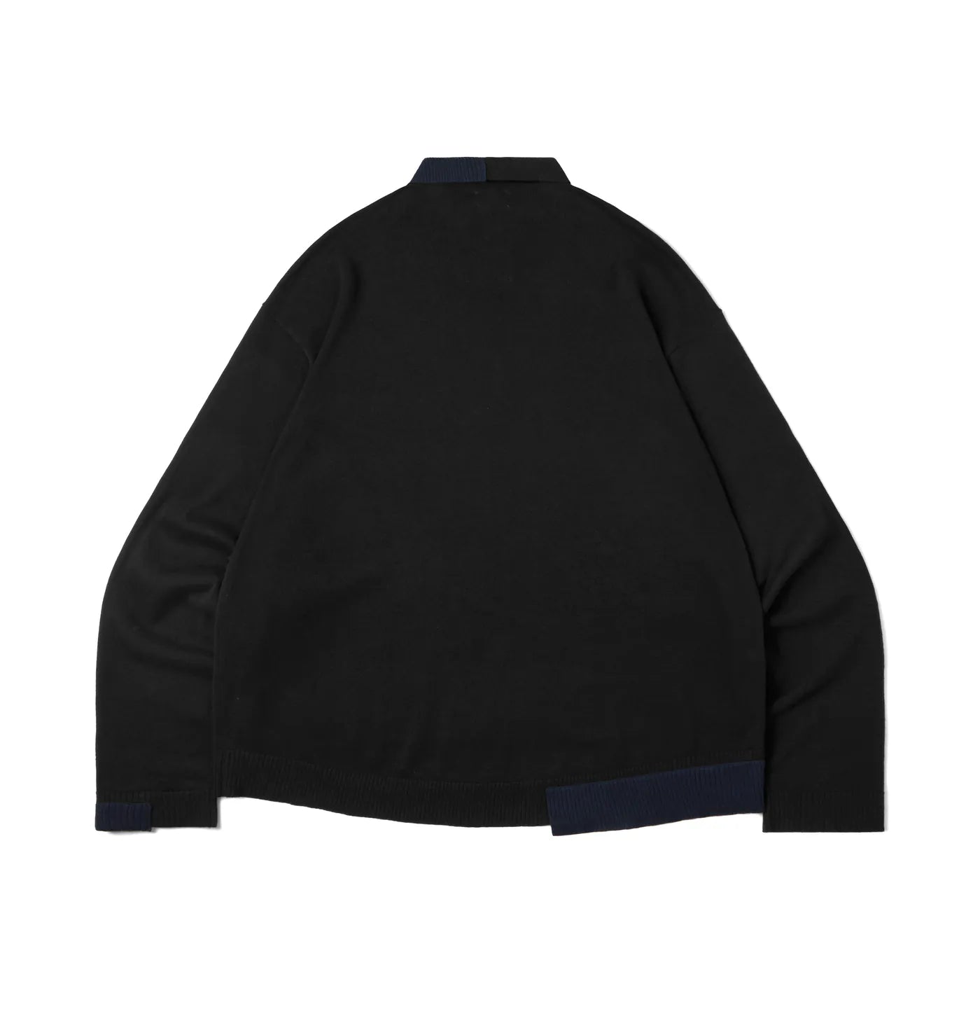 Melsign - Off-balance Knit Polo Shirt - Black