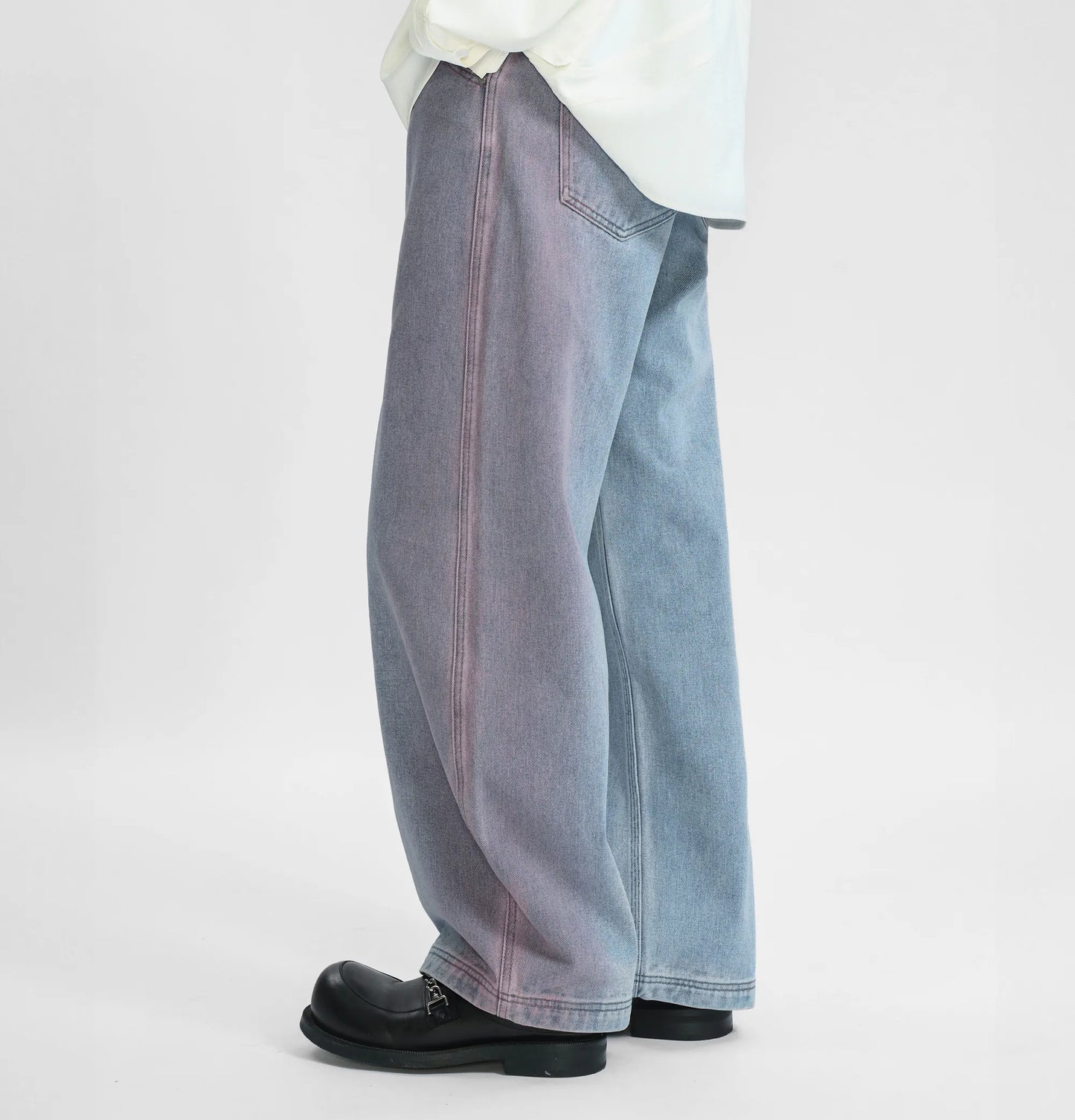 Melsign - Washed Denim Jeans - Medium Blue Pink