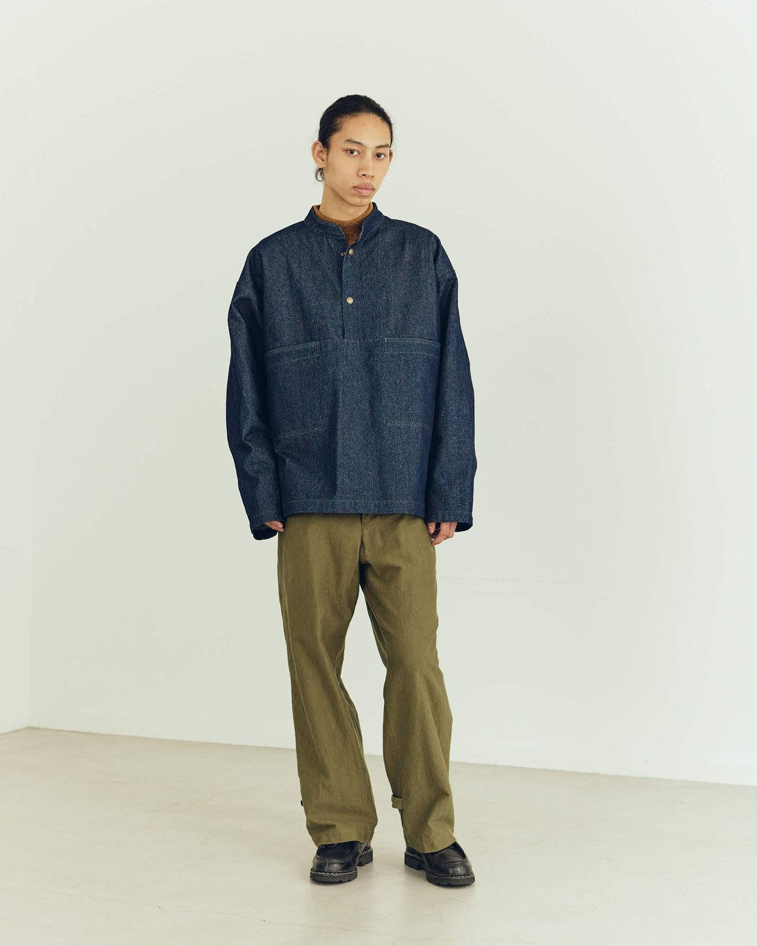 Army Twill - Denim Dot Bottom Smock - Navy