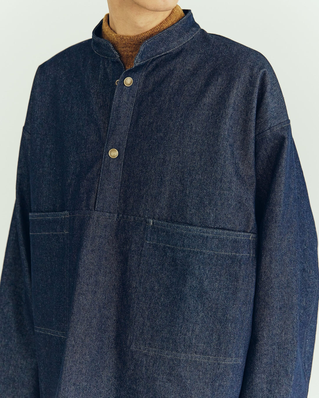 Army Twill - Denim Dot Bottom Smock - Navy