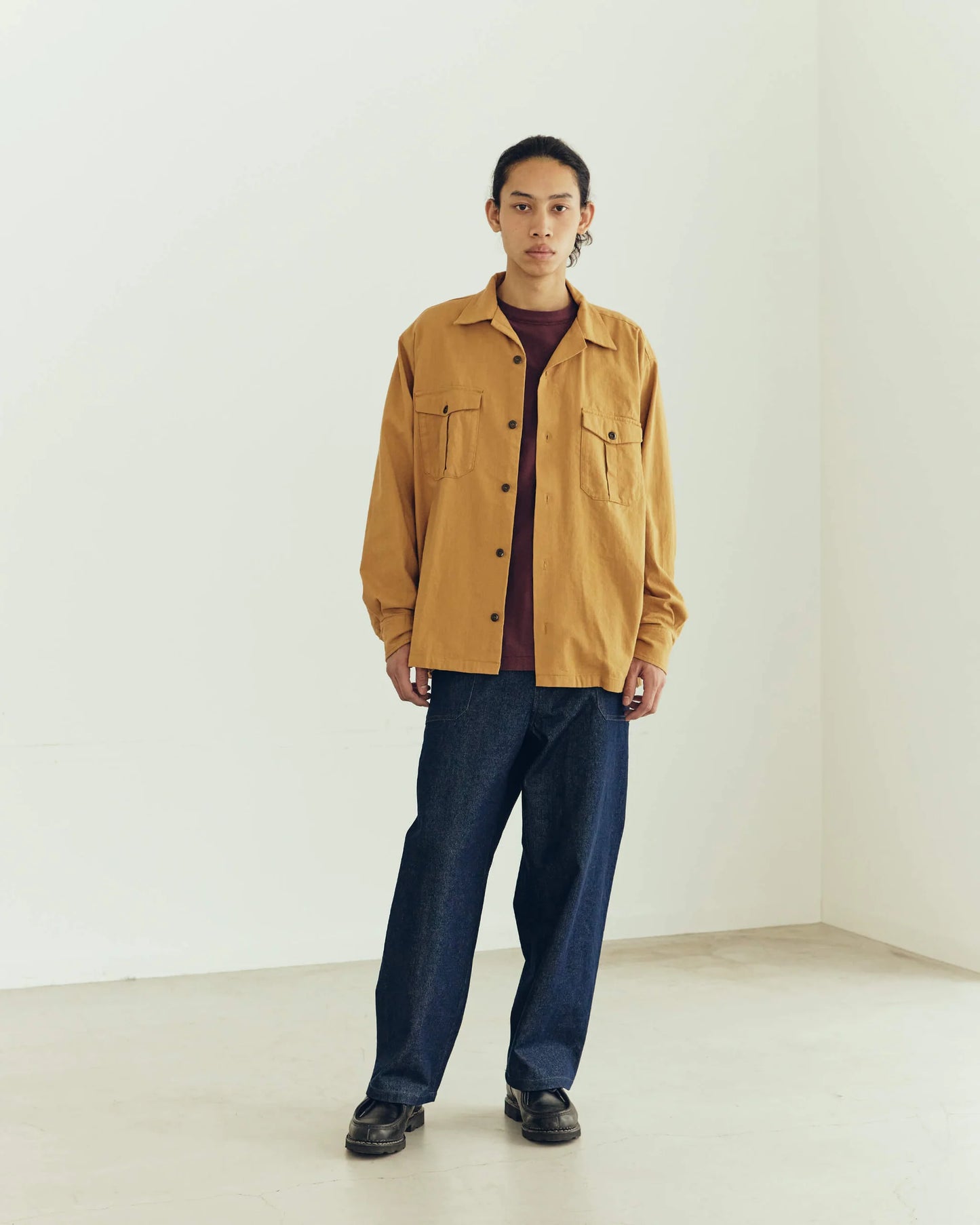 Army Twill - Cotton Slab Utility Shirt - Mustard