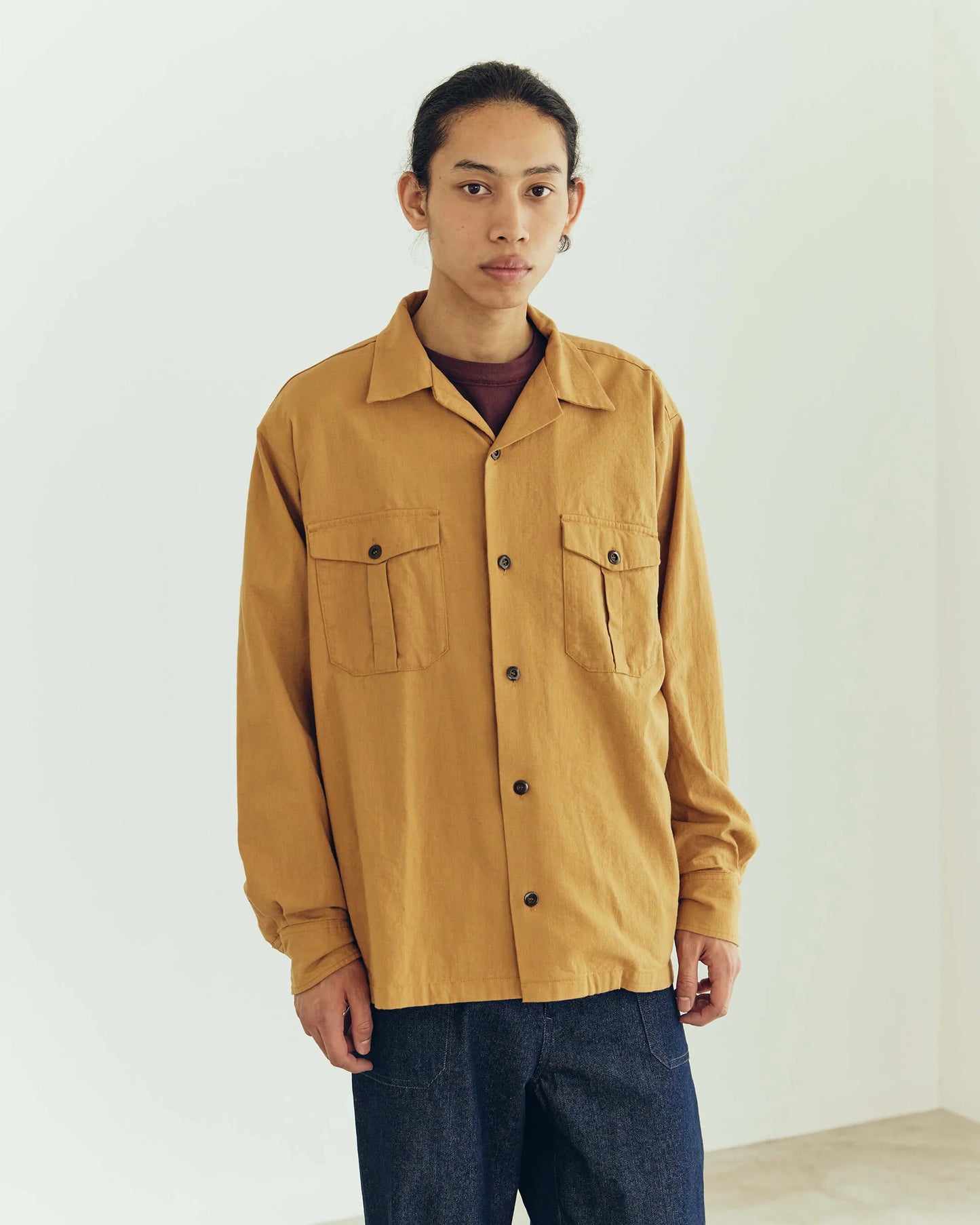 Army Twill - Cotton Slab Utility Shirt - Mustard