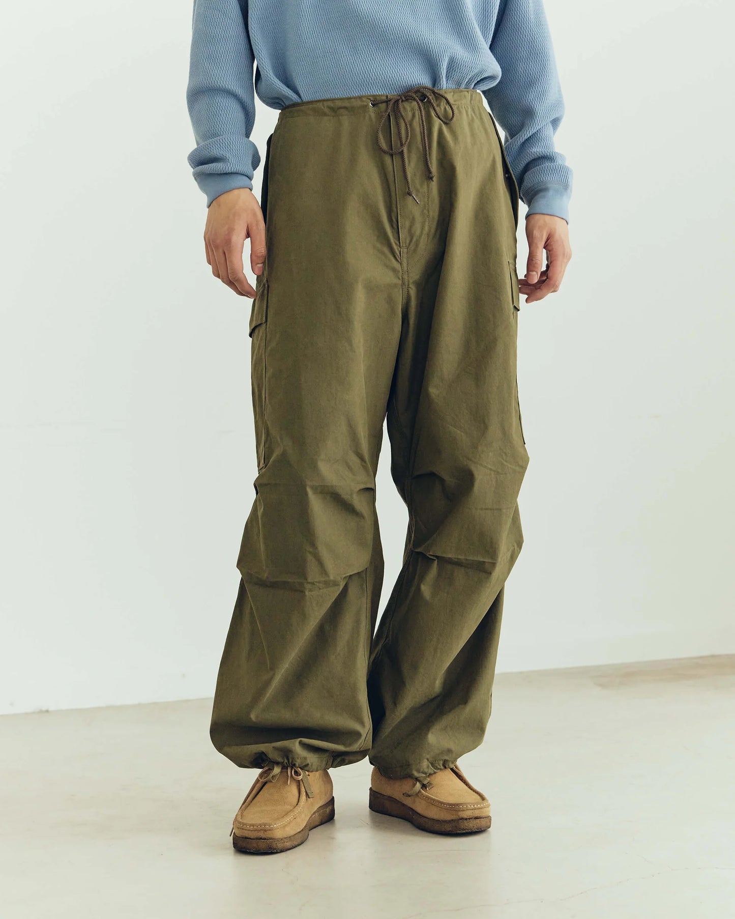 Army Twill - Cotton Nylon Cargo Pants - White
