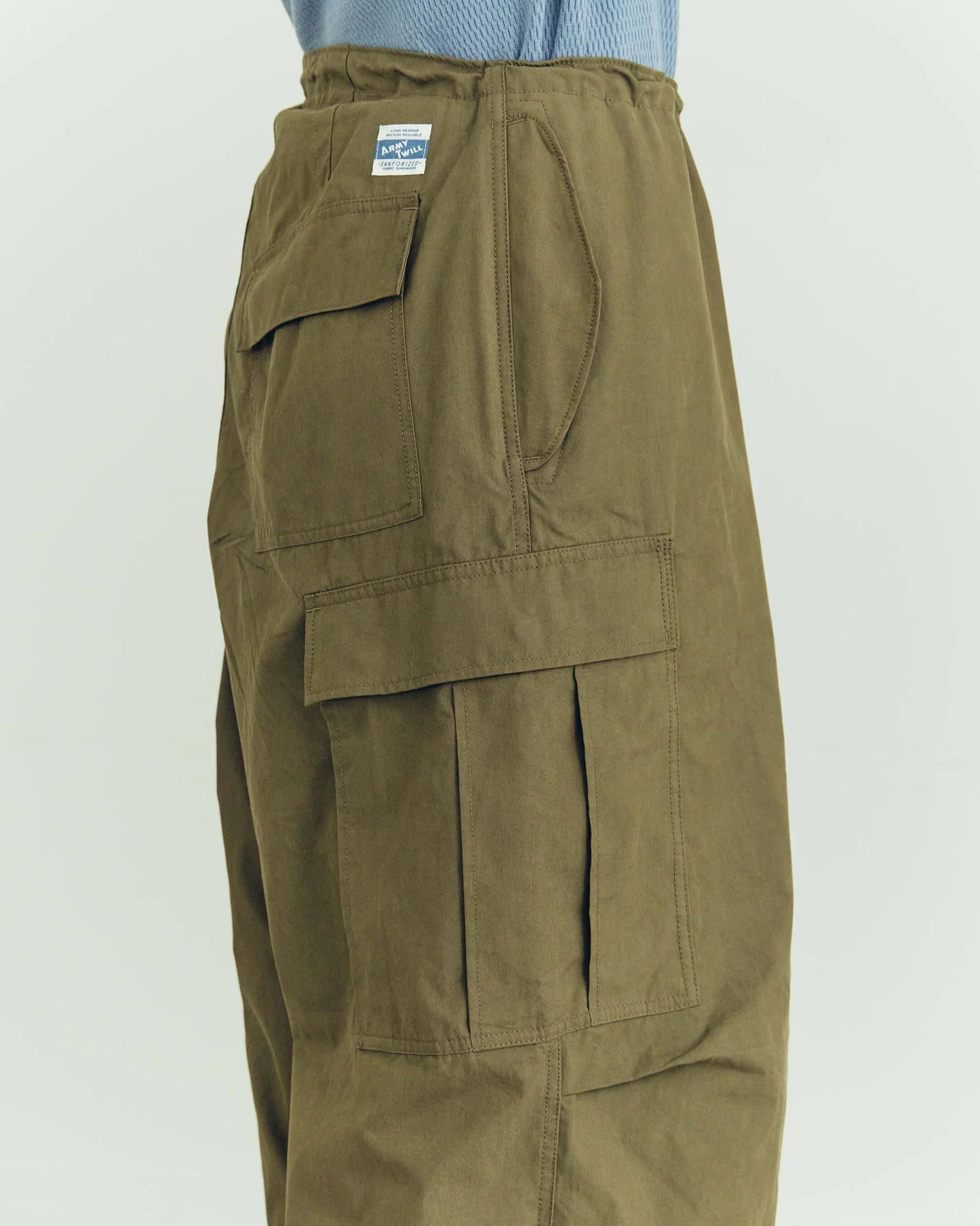 Army Twill - Cotton Nylon Cargo Pants - White