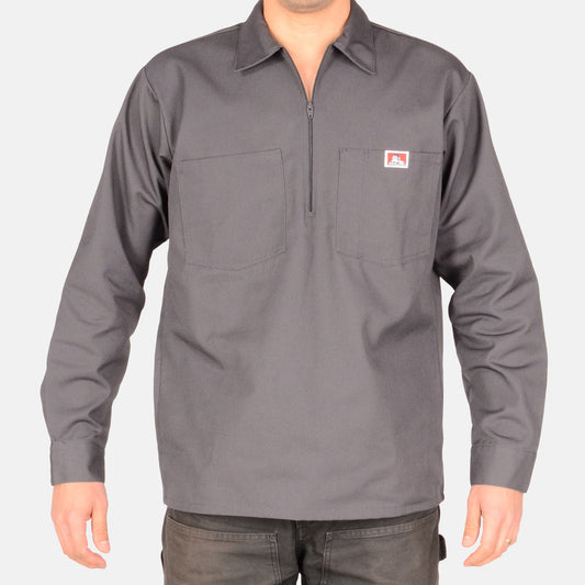 Ben Davis - Solid LS Half Zip (Charcoal)