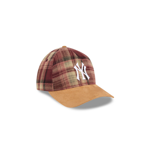 New Era - 9TWENTY® A-FRAME™ Plaid Suede New York Yankees Cap - Brown Flannel
