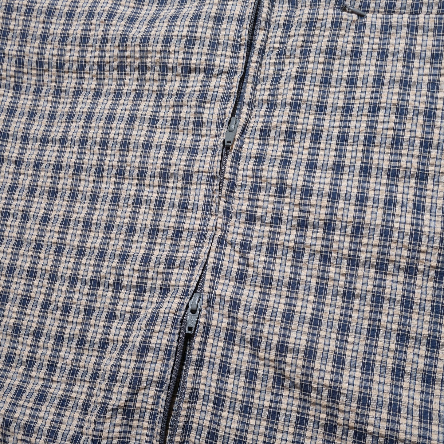 108WAREHOUSE - Seersucker SS Zip Shirt - Blueberry Plaid