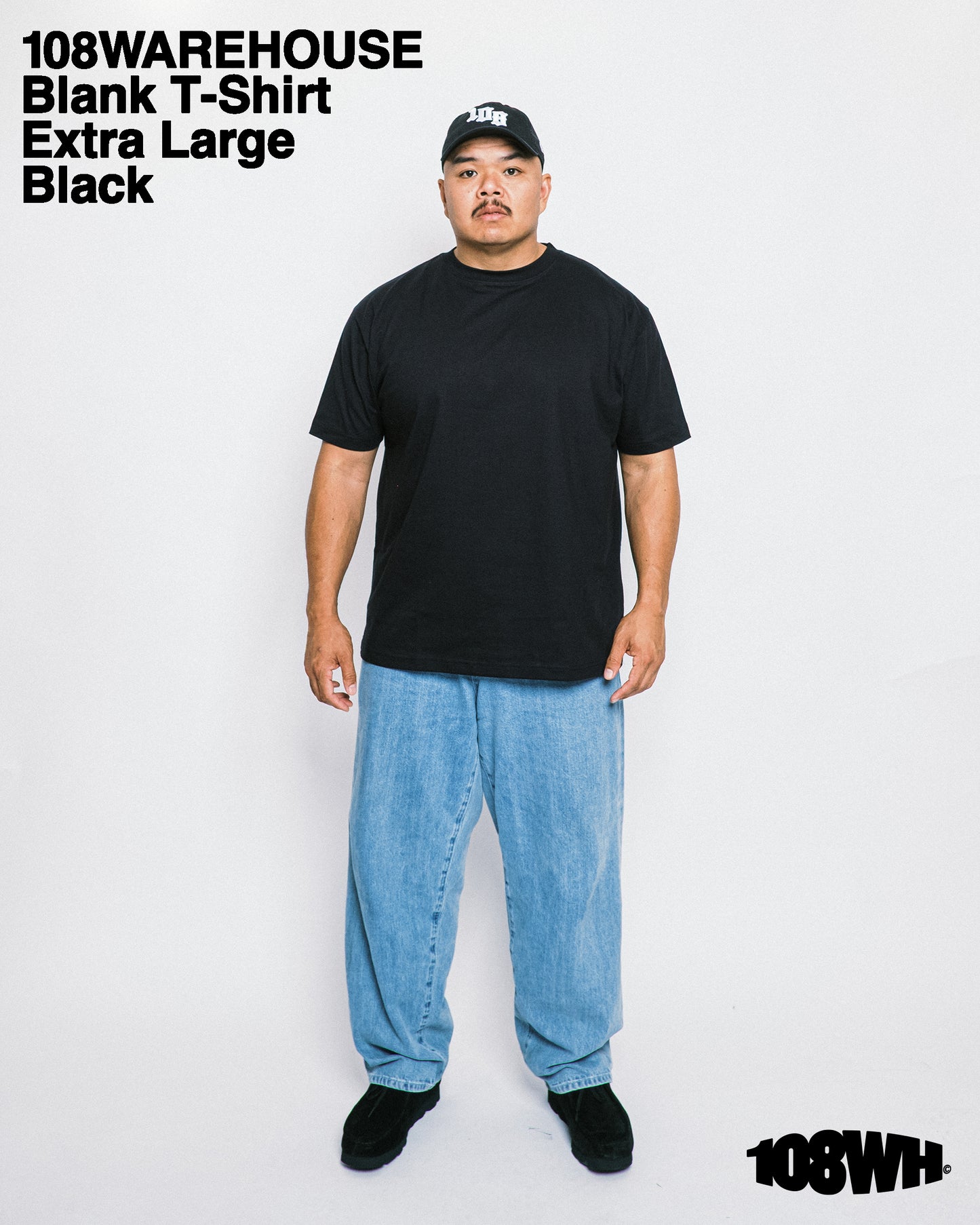 108Warehouse 2 Pack Blank T-Shirt (Black)