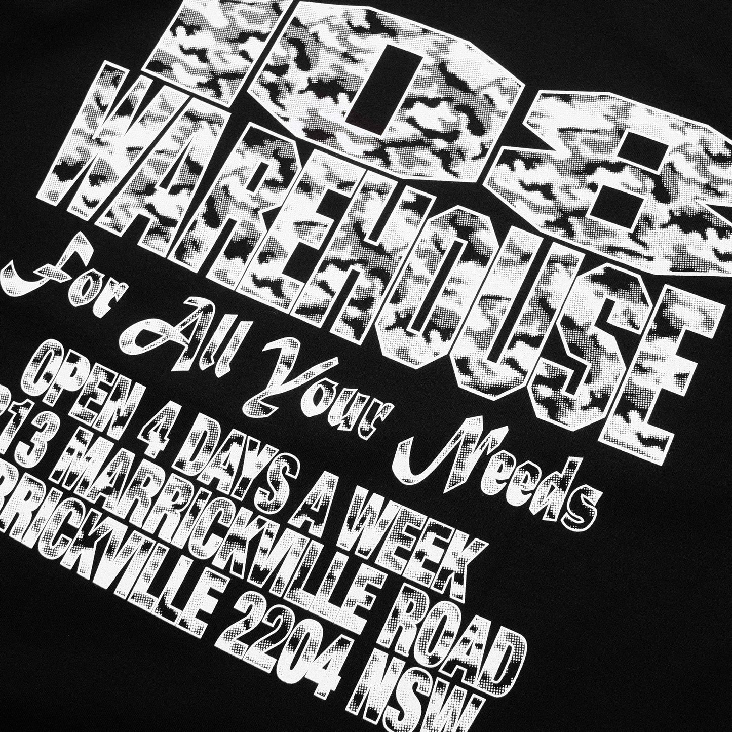 108WAREHOUSE - Black Shop T-Shirt - Camo