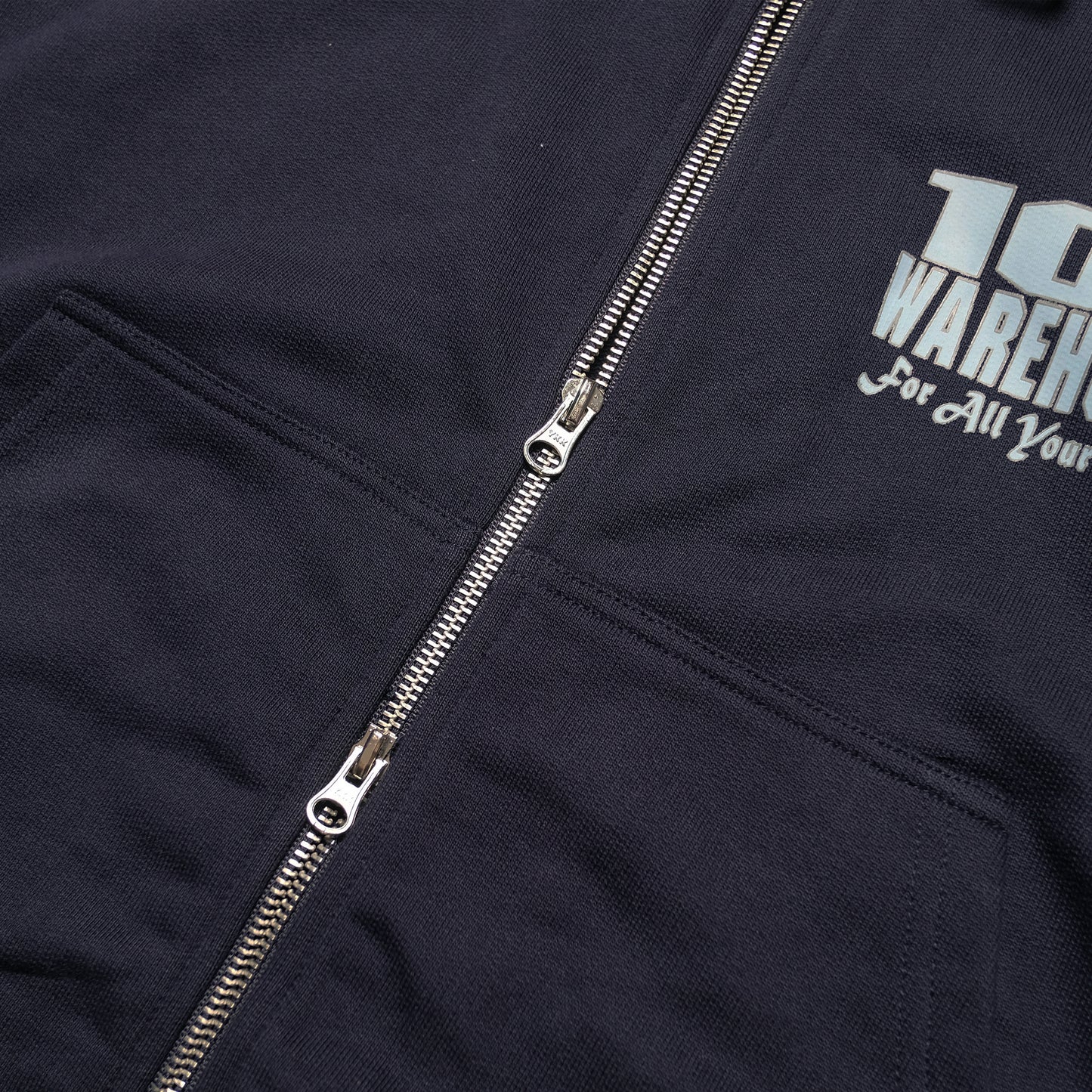 108WAREHOUSE - Cropped Zip Shop Hoodie - Navy
