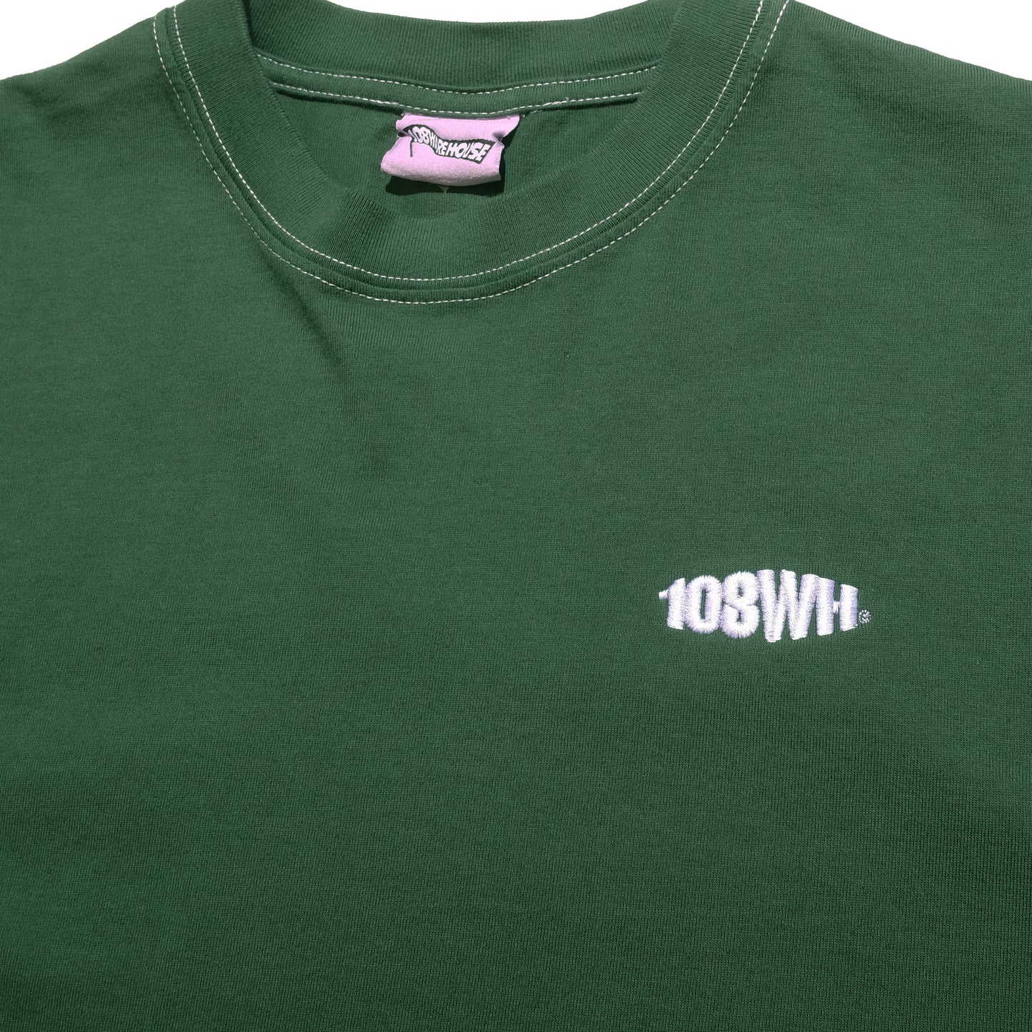 108WAREHOUSE - Contrast Stitch Heavy Logo T-Shirt - Forest Green