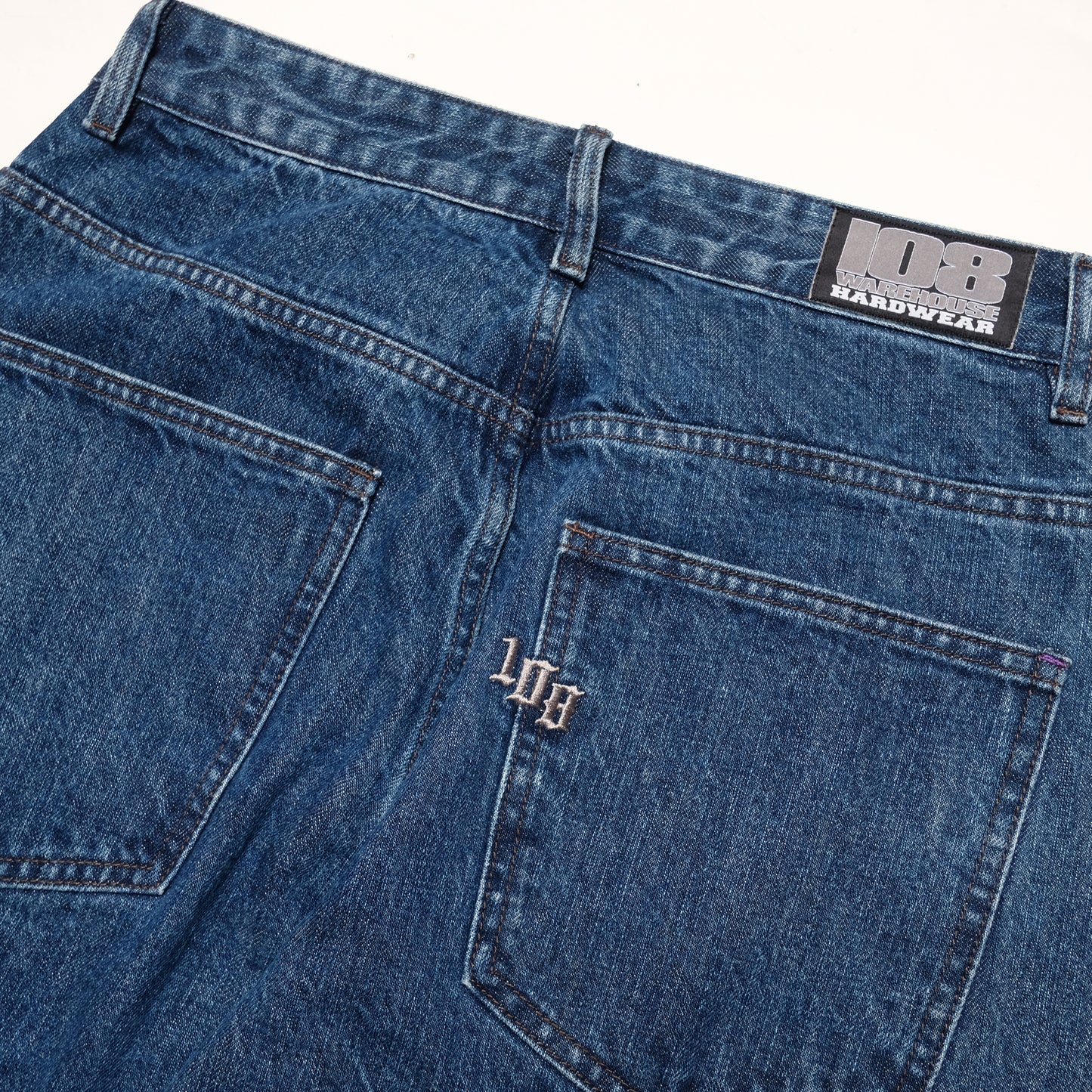 108WAREHOUSE - Baggy Selvedge Denim - Medium Wash Indigo