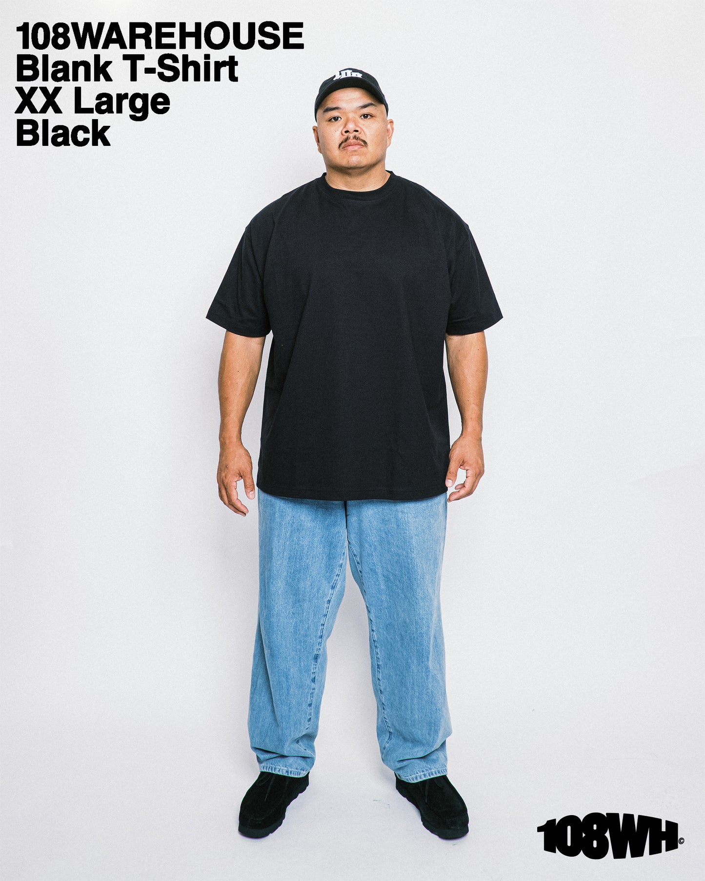 108Warehouse 2 Pack Blank T-Shirt (Black)