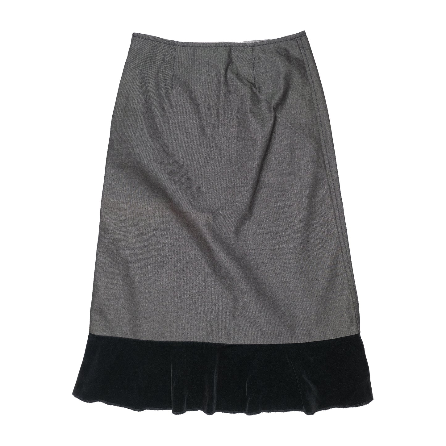 CDG Tricot Black Denim Contrasted Hem Skirt