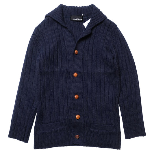 CDG Tricot Navy Ribbed Cardigan Knit - 2002