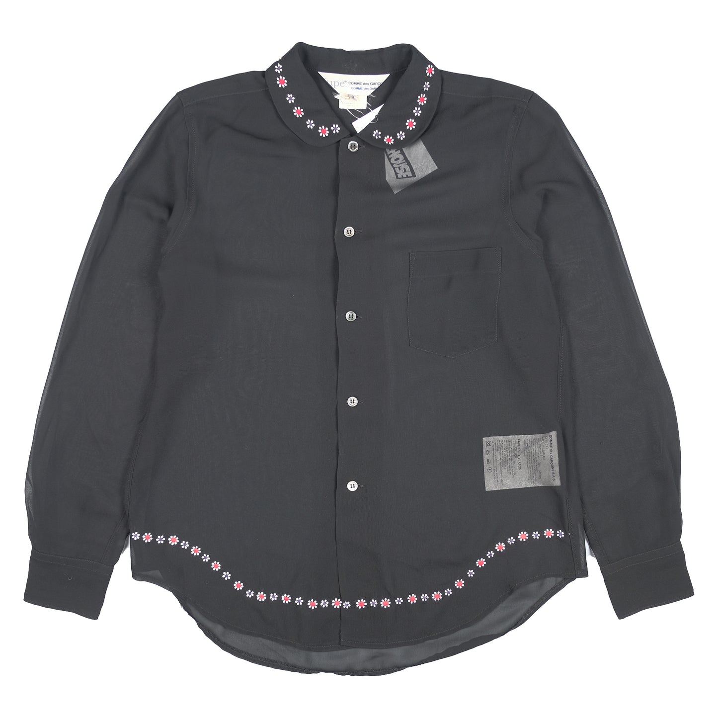 Comme Des Garcons Floral Sheer Blouse