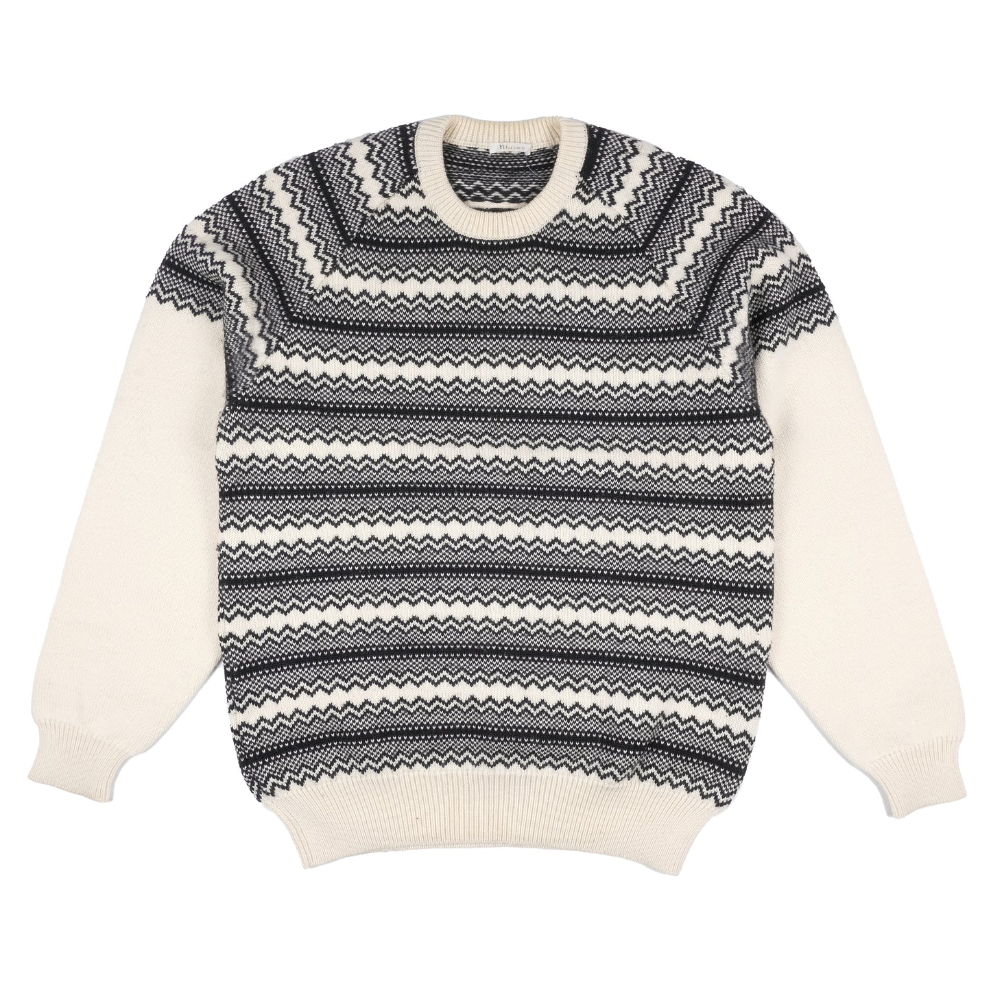 Y's for Men White Nordic Knit Sweater