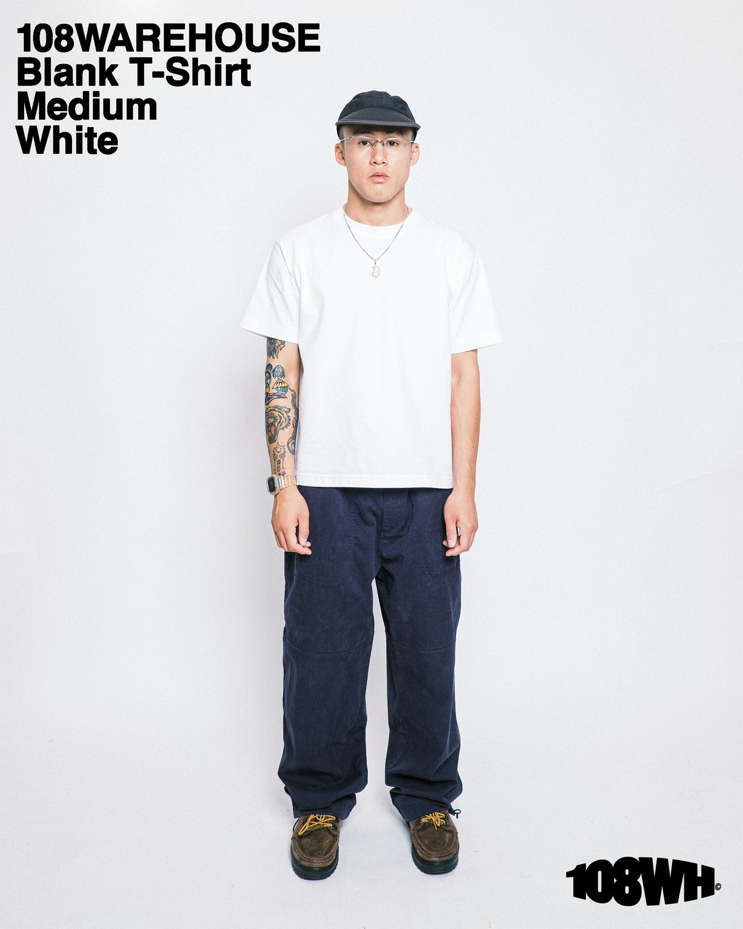108Warehouse 2 Pack Blank T-Shirt (White)