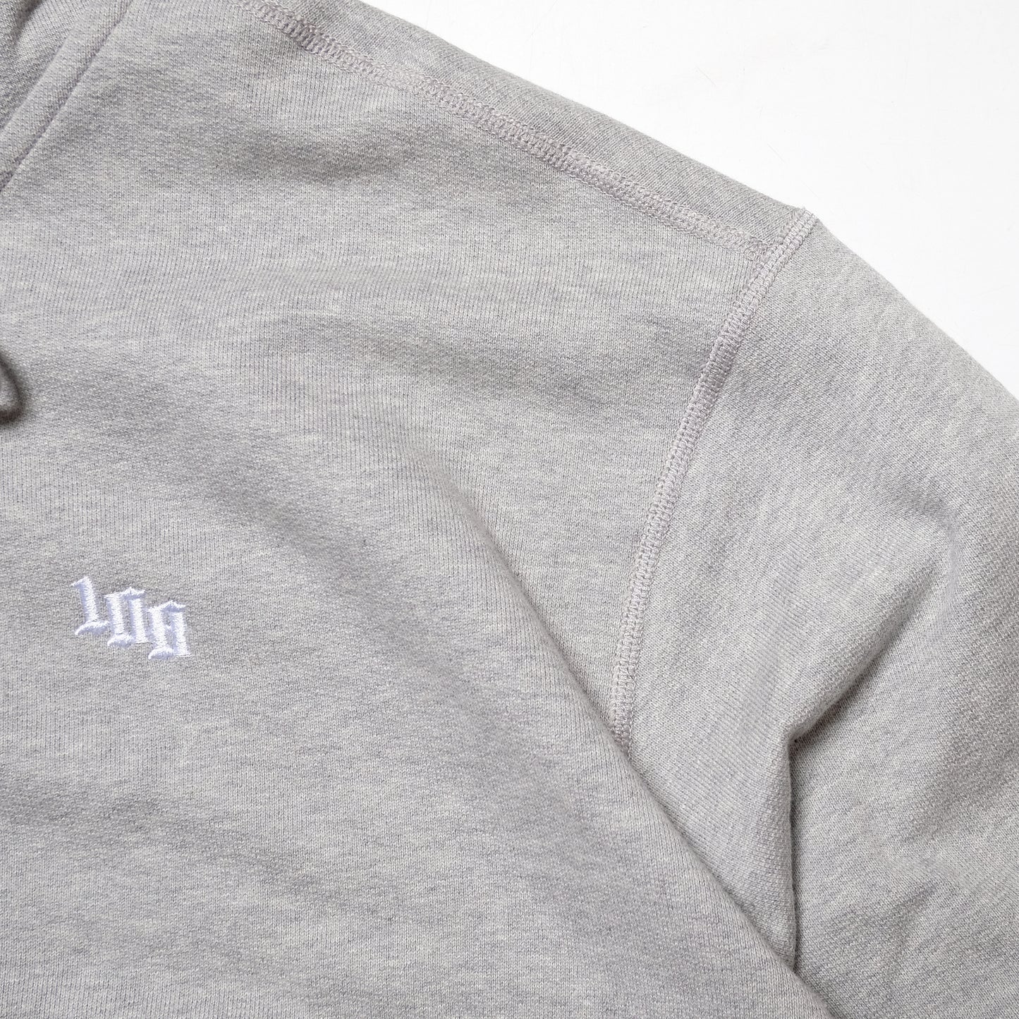 108WAREHOUSE - Cropped Zip Team Logo Hoodie - Grey