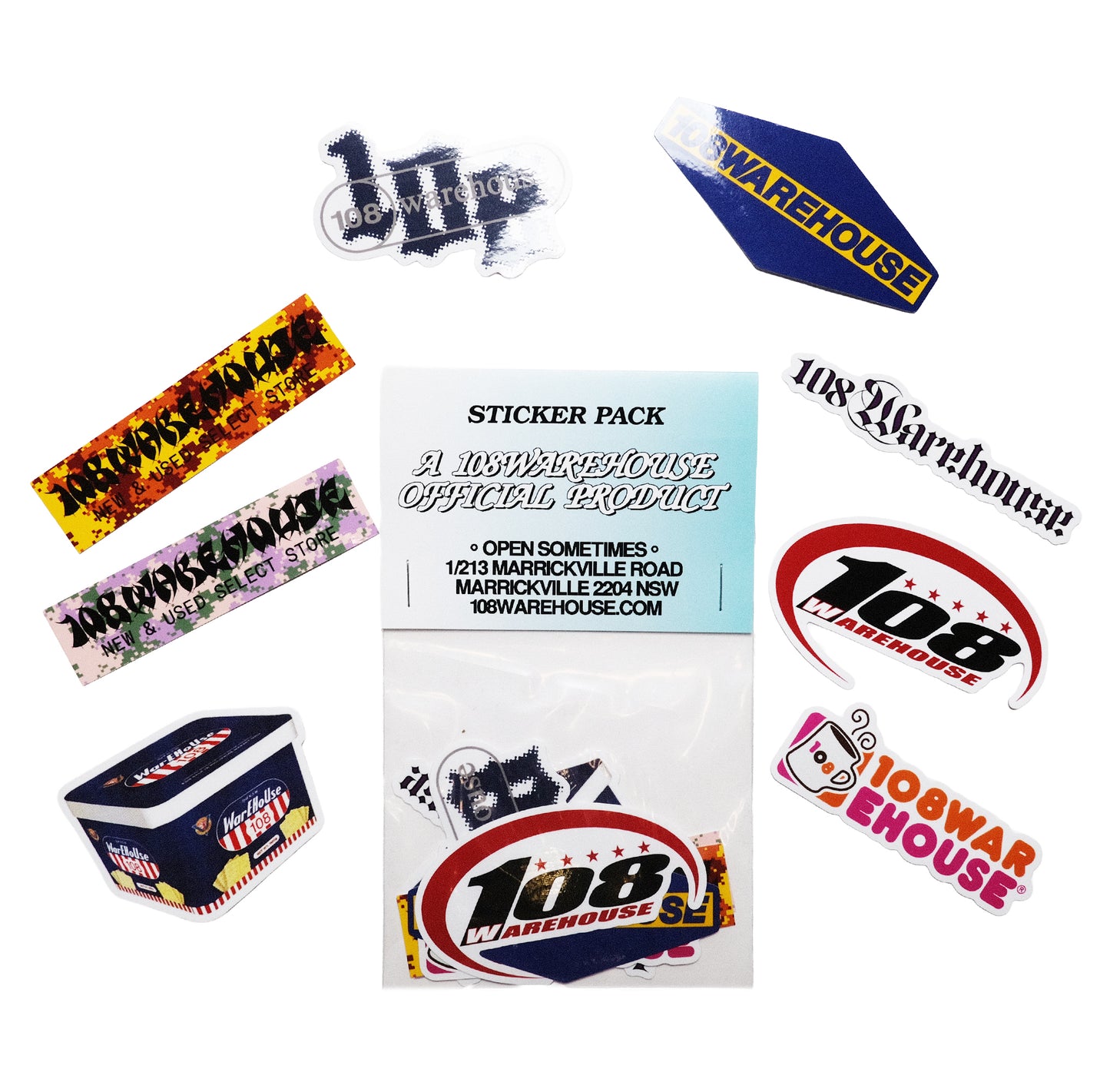 108WAREHOUSE Sticker Pack - Assorted