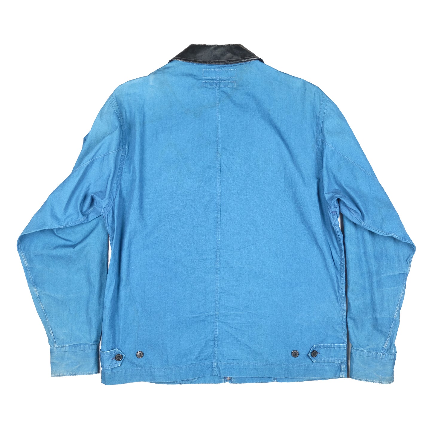 CDG Shirt Black Collared Blue Zip Up