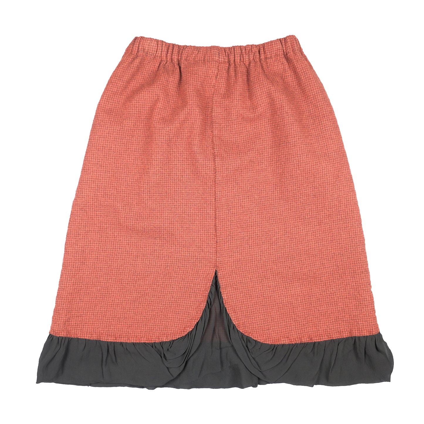 CDG Tricot Maroon Houndstooth Skirt - AD2008