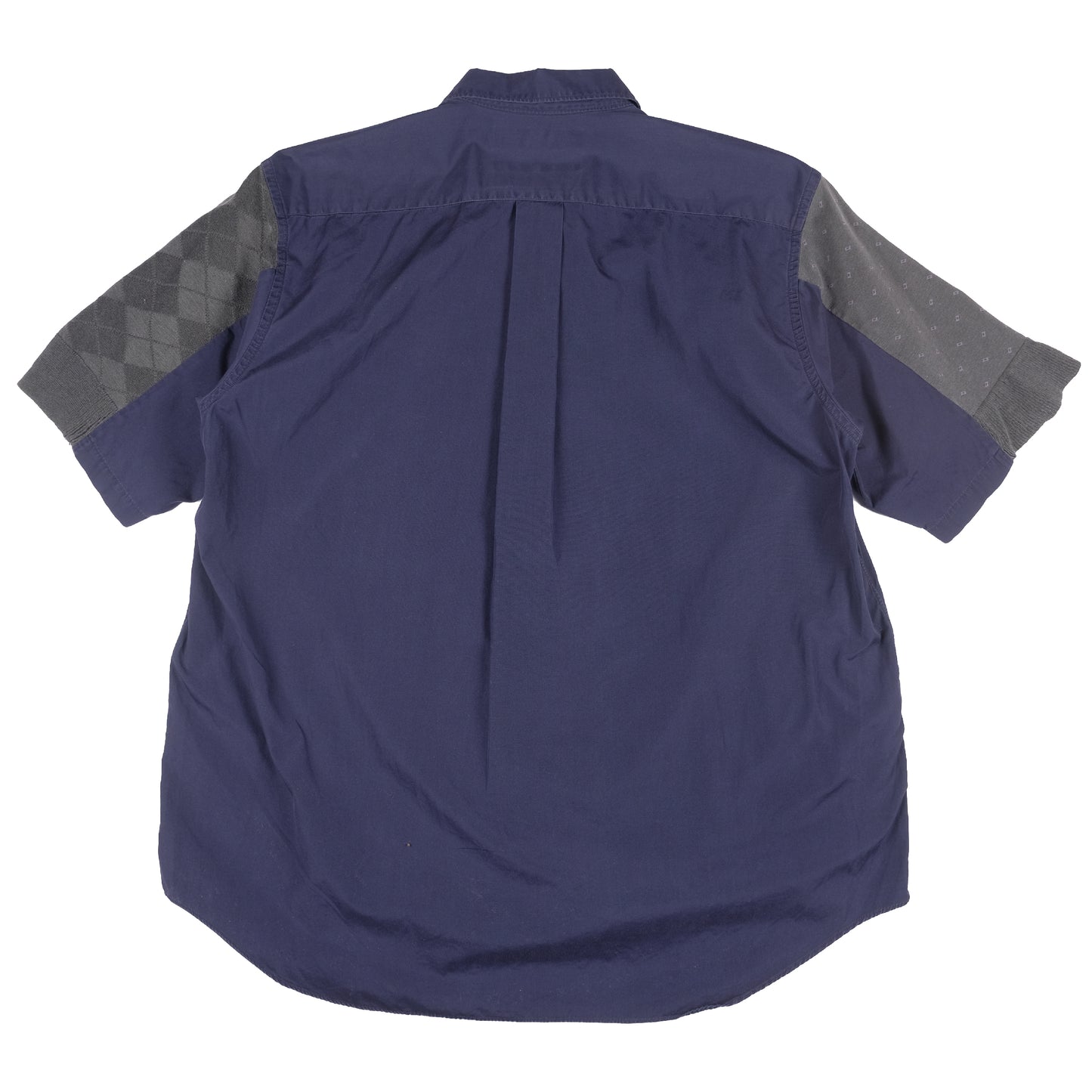 CDG SHIRT Navy Switching Short Sleeve Shirt