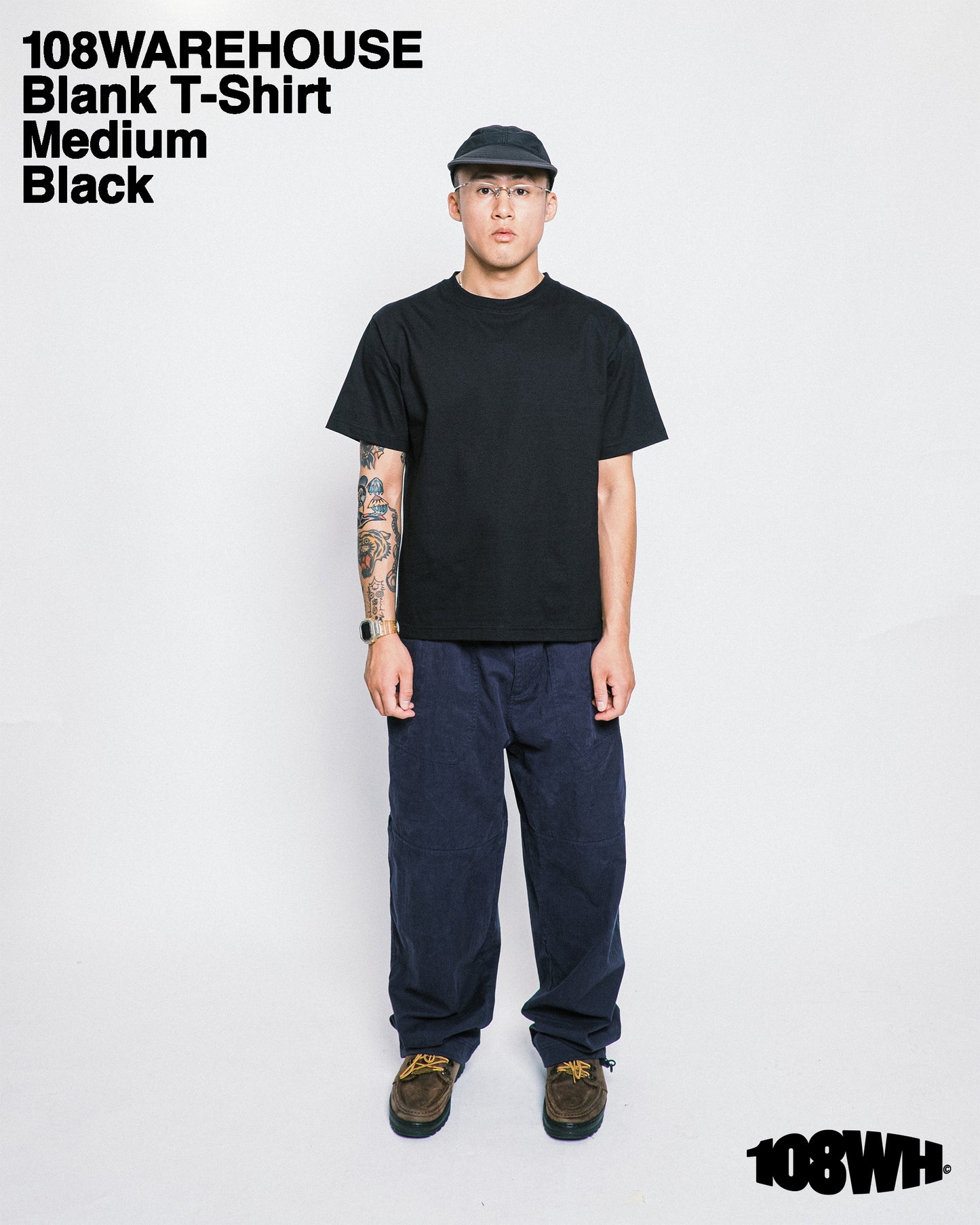 108Warehouse 2 Pack Blank T-Shirt (Black)