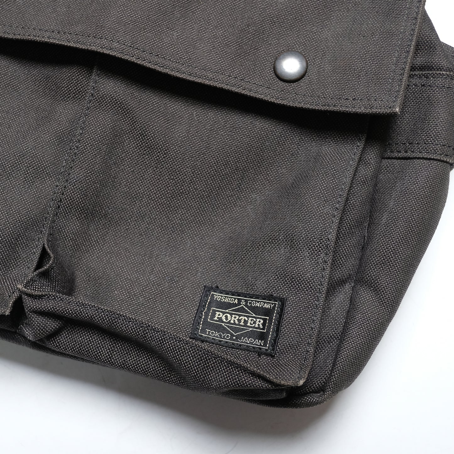 Porter Black Denim Canvas Side Bag