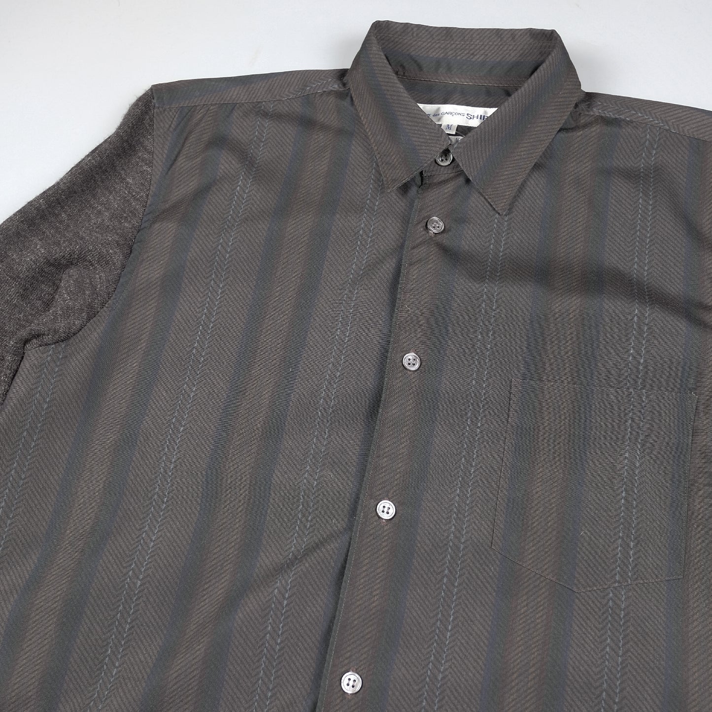 CDG SHIRT Contrasted Sleeve/Body Longsleeve