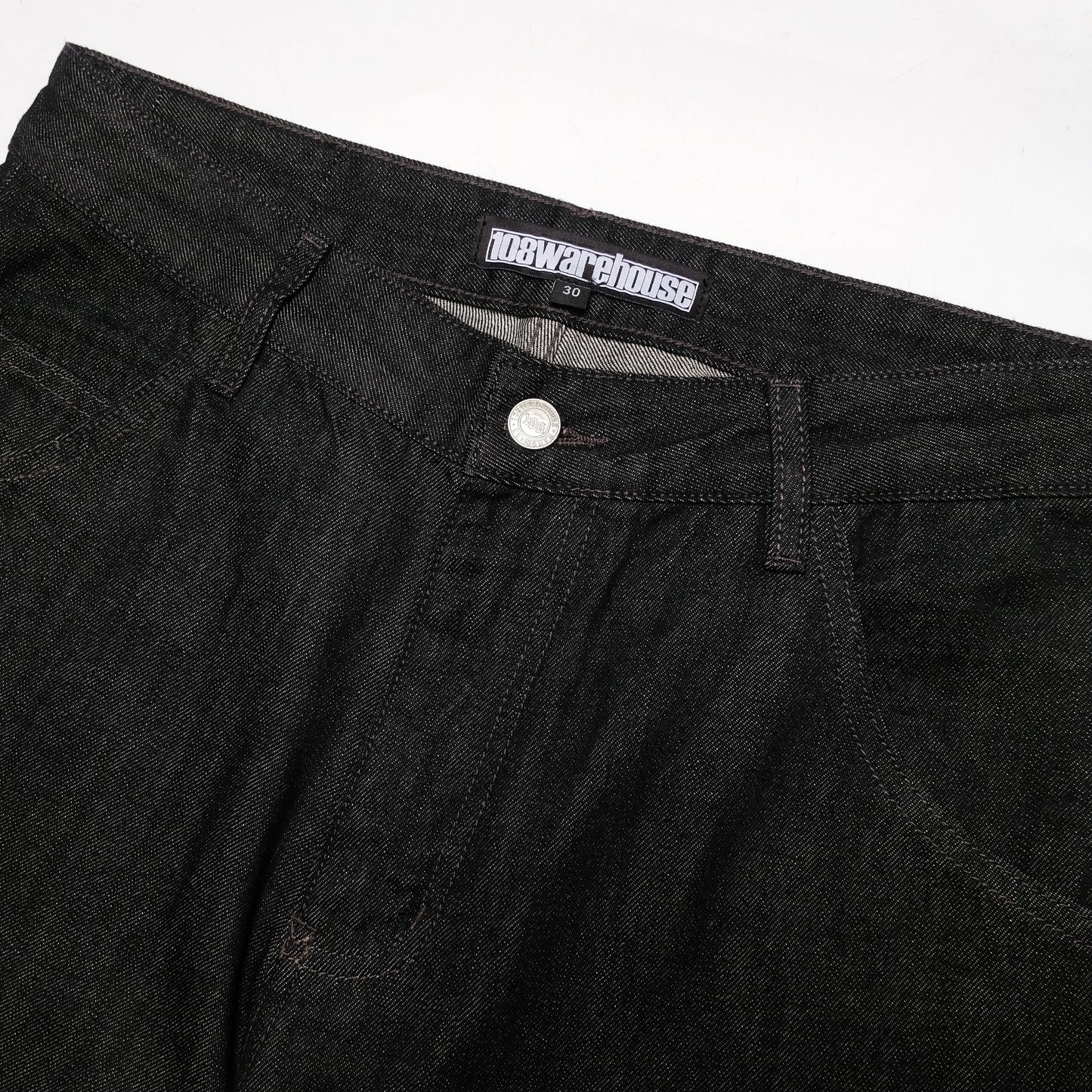 108WAREHOUSE - Baggy Selvedge Denim - Black
