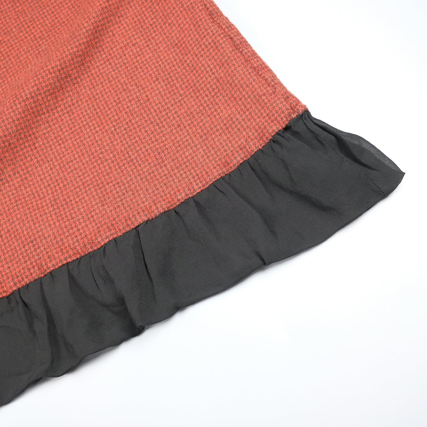 CDG Tricot Maroon Houndstooth Skirt - AD2008