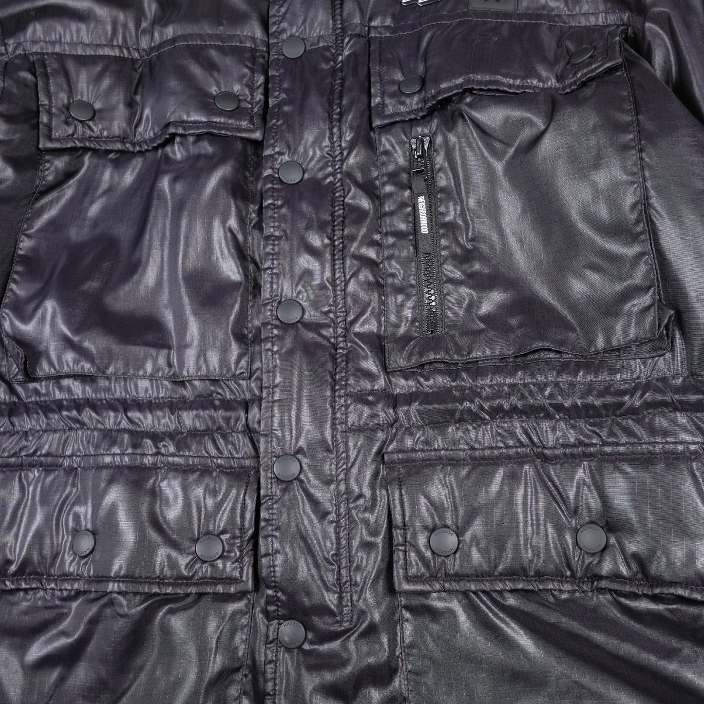 Neighborhood Fleece Lined Black Nylon Jacket