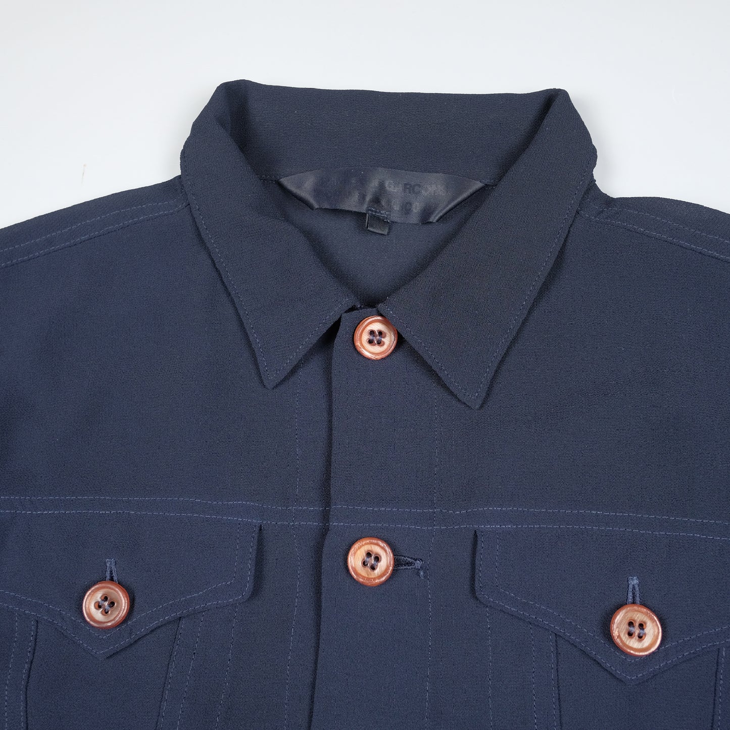 Comme Des Garcons Sheer Navy Shirt Jacket