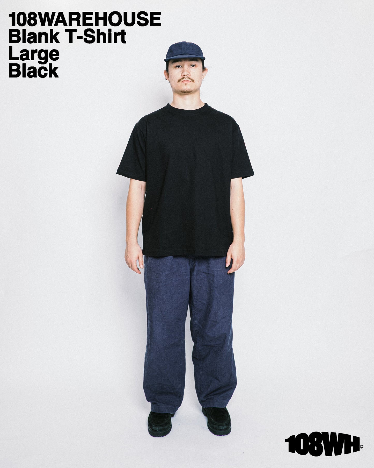 108Warehouse 2 Pack Blank T-Shirt (Black)