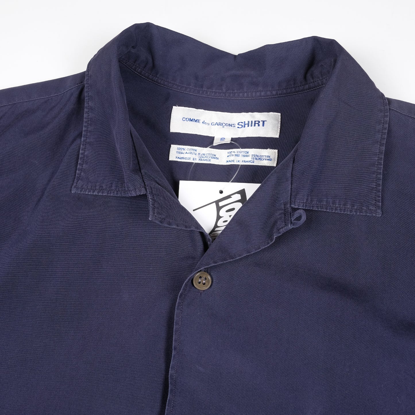 CDG SHIRT Navy Switching Short Sleeve Shirt