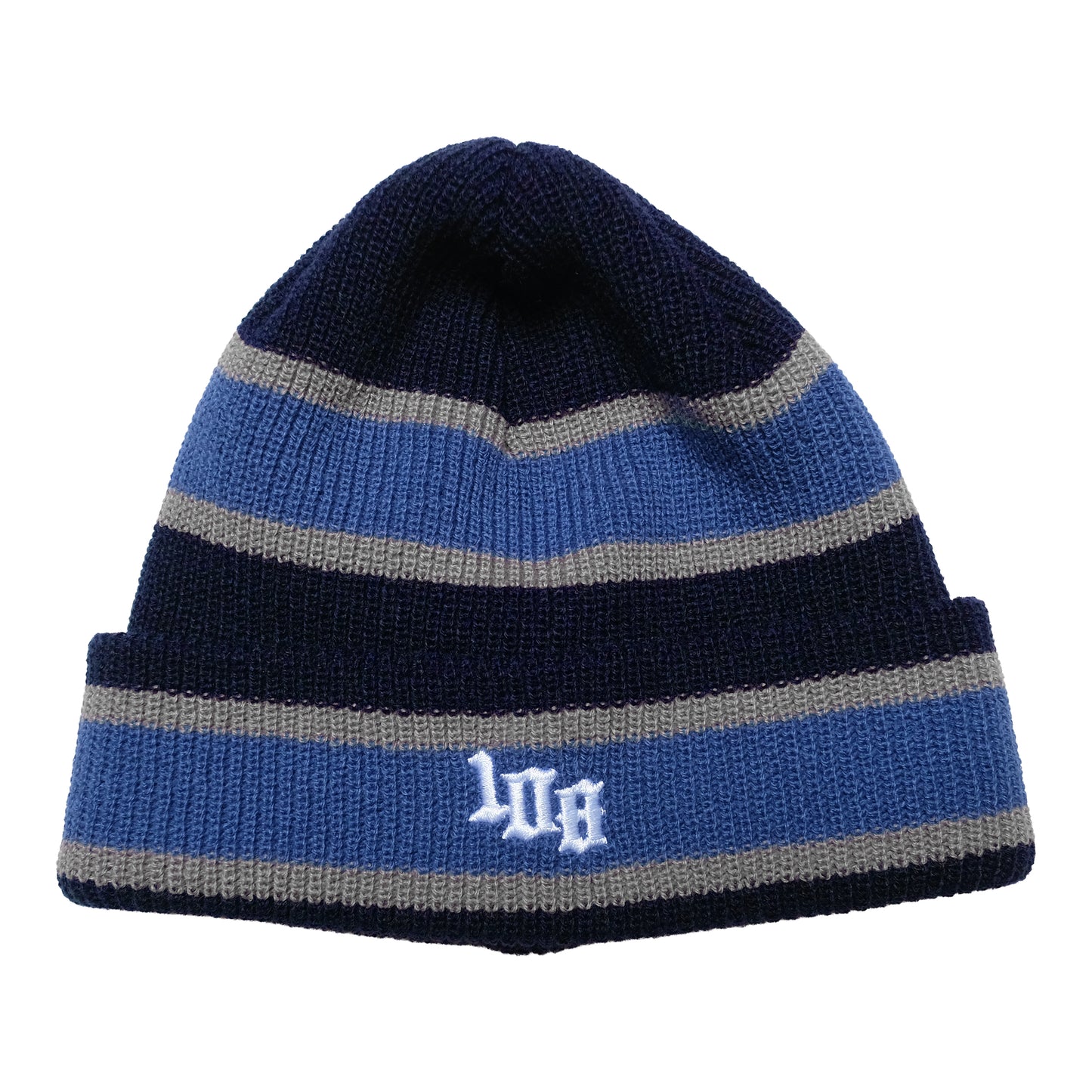 108WAREHOUSE - 2 Stripe Beanie - Navy/Blue