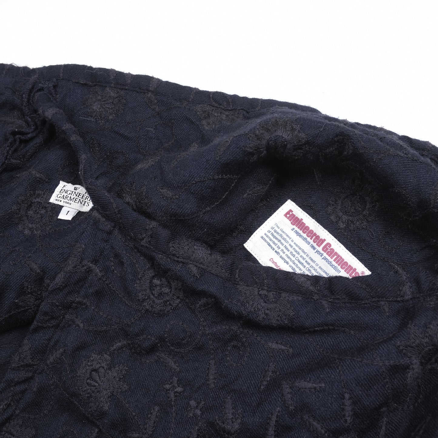 Engineered Garments Navy Embroided Wrap Skirt