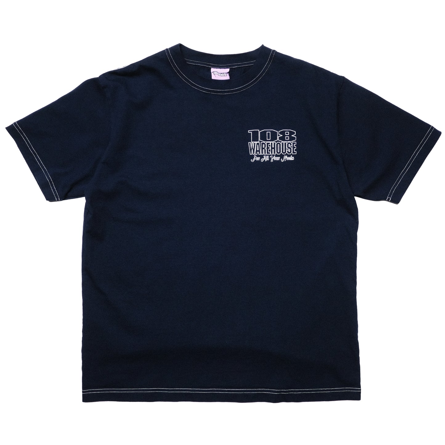 108WAREHOUSE - Navy Dyed Shop T-Shirt - Contrasted