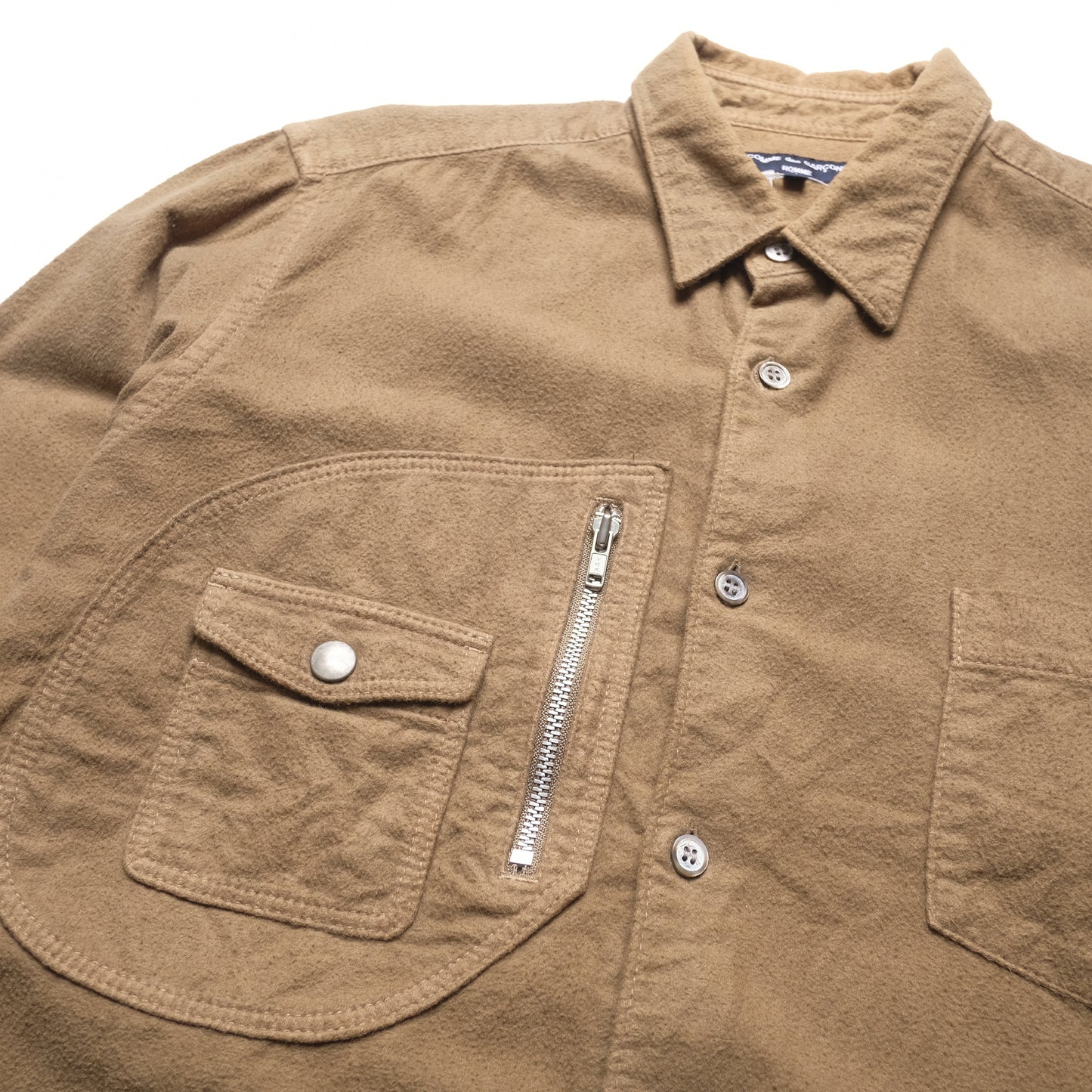 CDG Homme Brown Moleskin Shirt