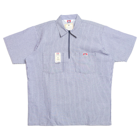 Ben Davis - Short Sleeve Half Zip Stripe (Navy)