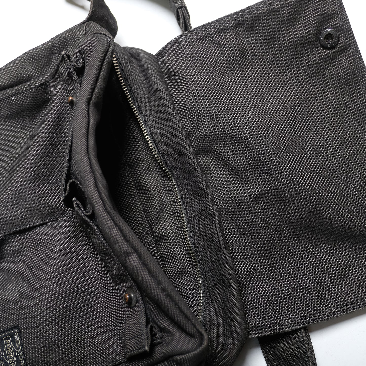 Porter Black Denim Canvas Side Bag