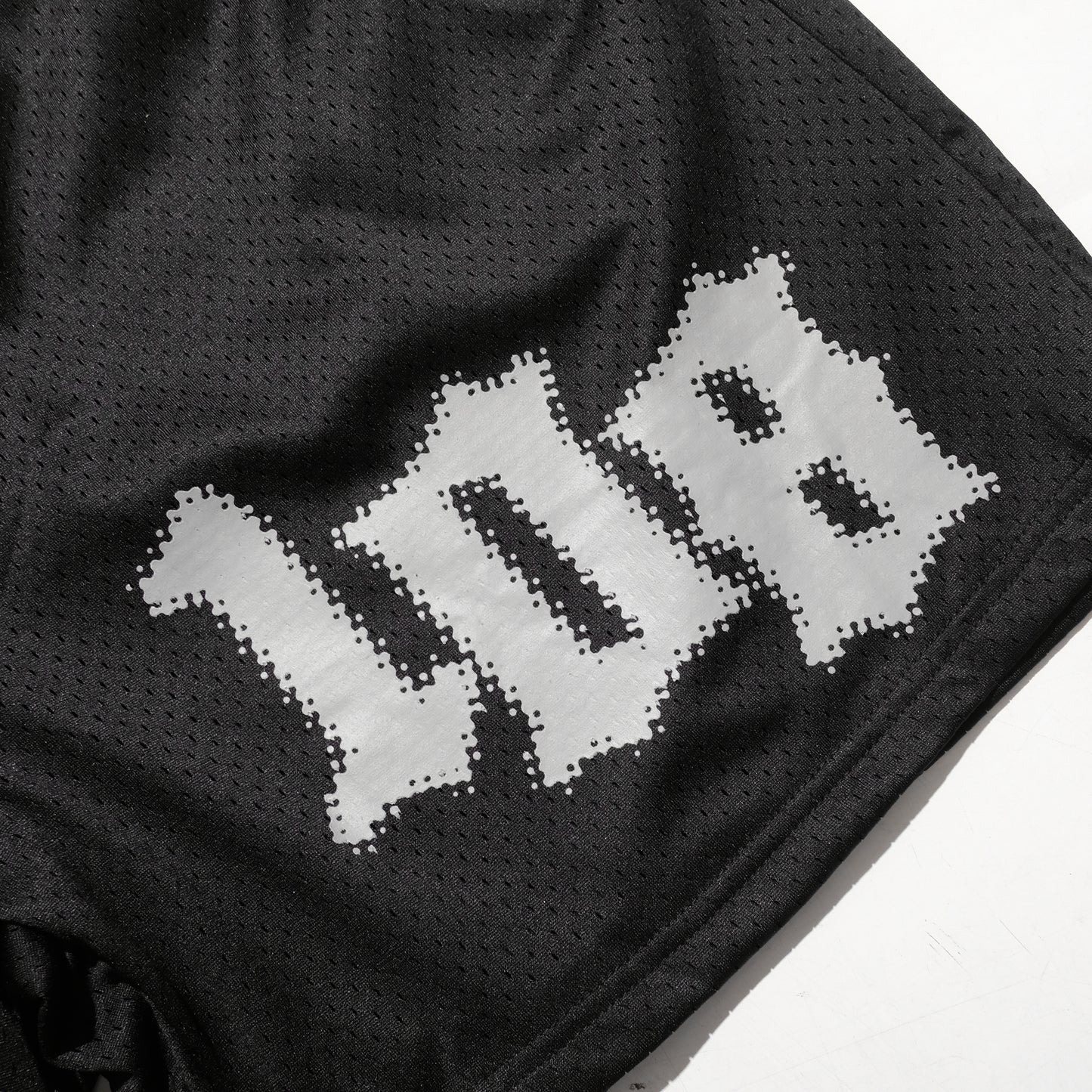 108WAREHOUSE - Big Team Logo Mesh Shorts - Black / Grey