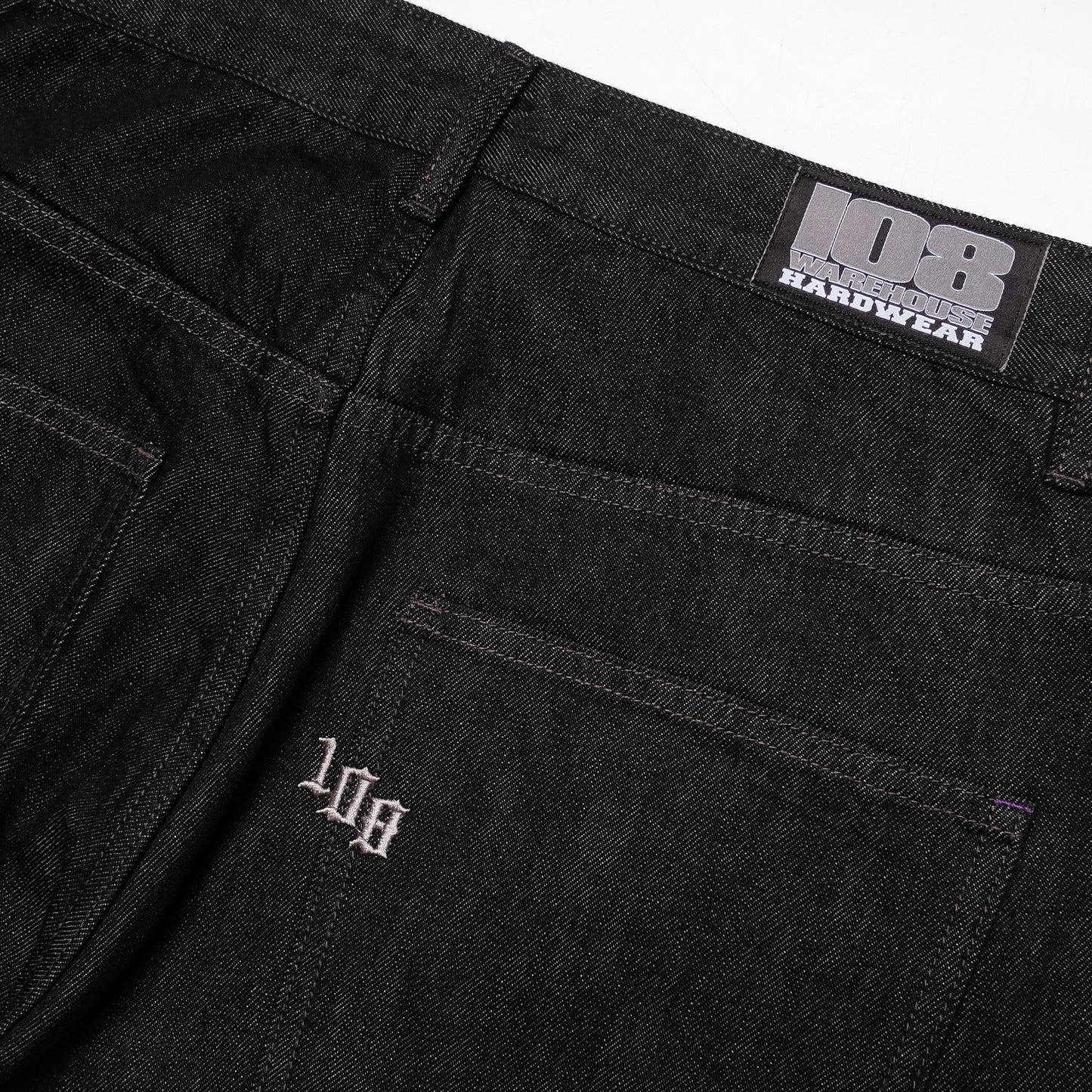 108WAREHOUSE - Baggy Selvedge Denim - Black