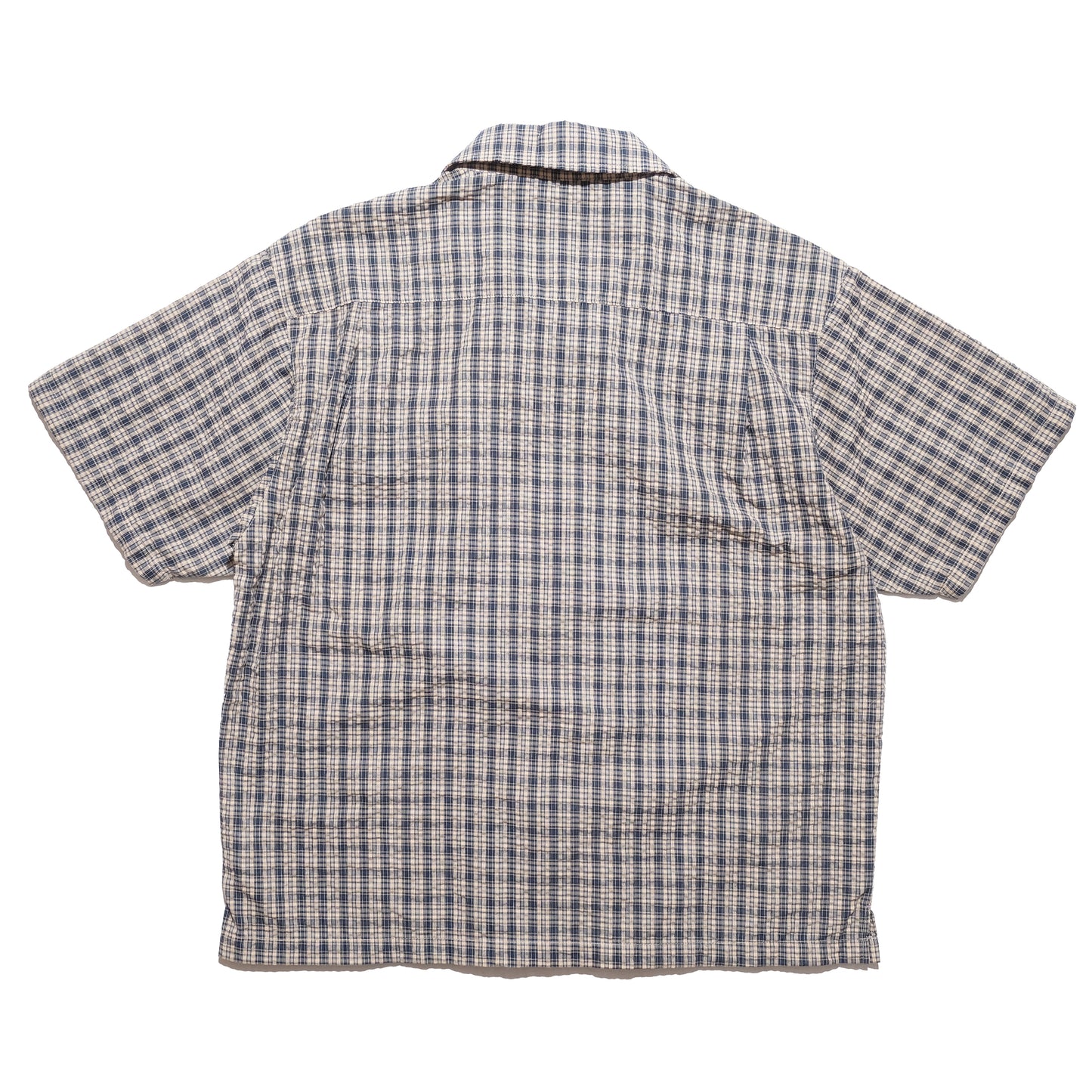 108WAREHOUSE - Seersucker SS Zip Shirt - Blueberry Plaid