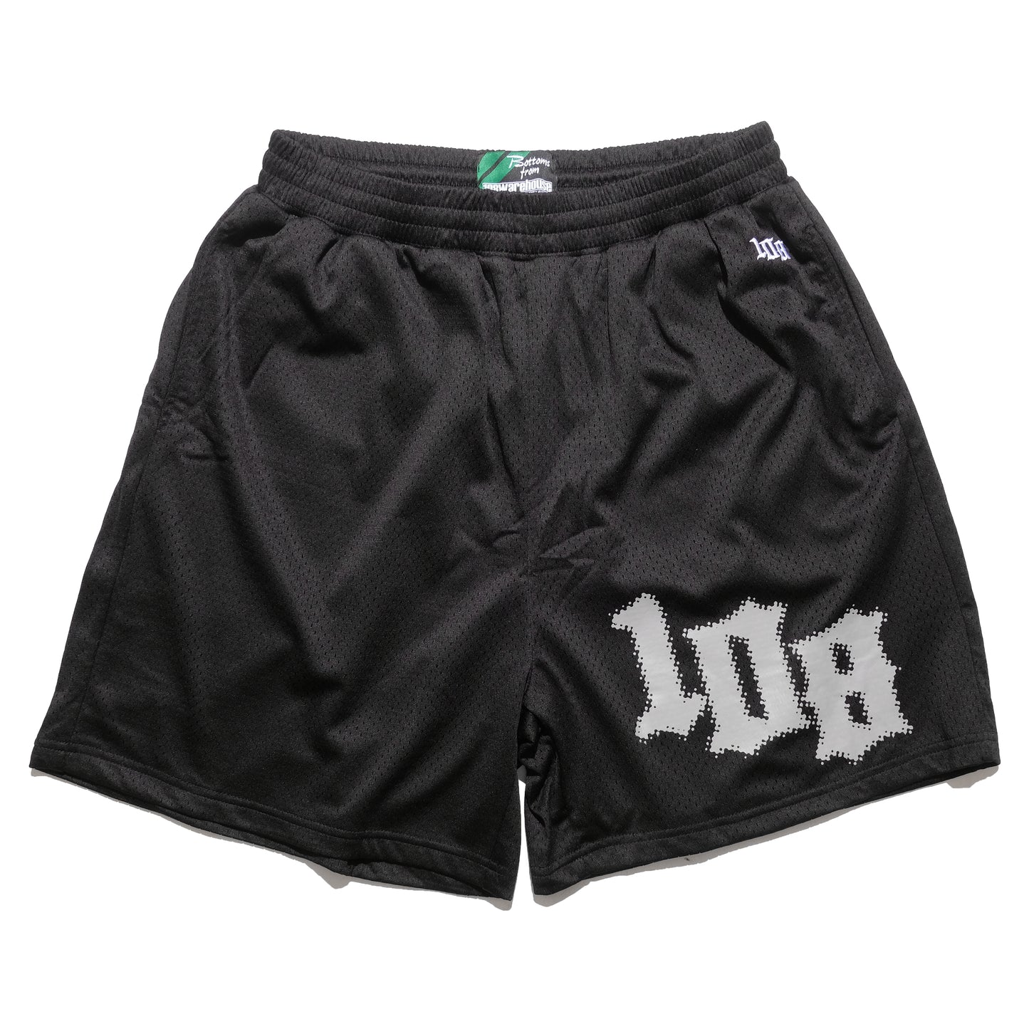 108WAREHOUSE - Big Team Logo Mesh Shorts - Black / Grey