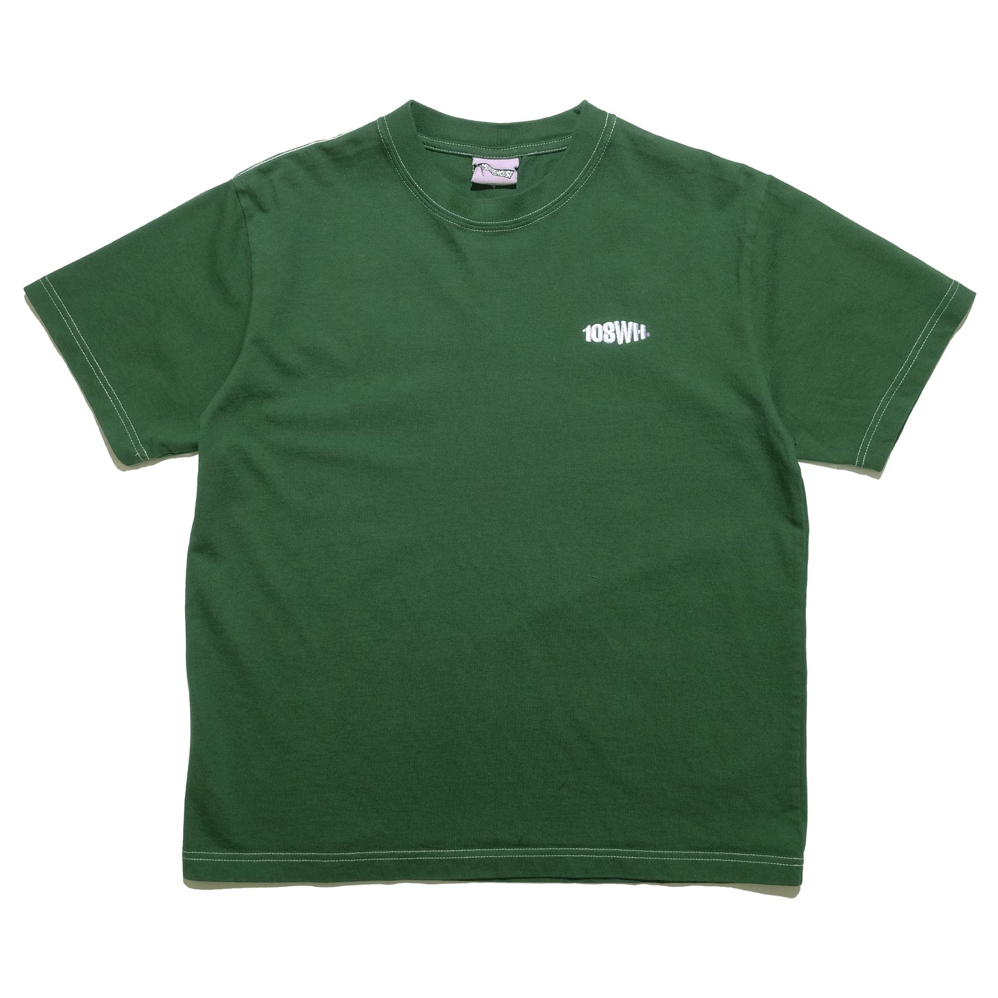 108WAREHOUSE - Contrast Stitch Heavy Logo T-Shirt - Forest Green