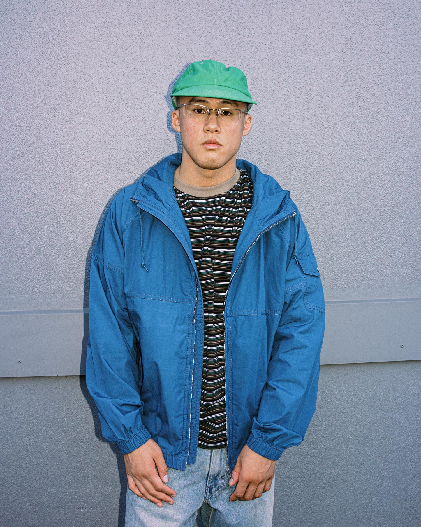 Khakis - Hooded Wind Jacket - Faded Blue