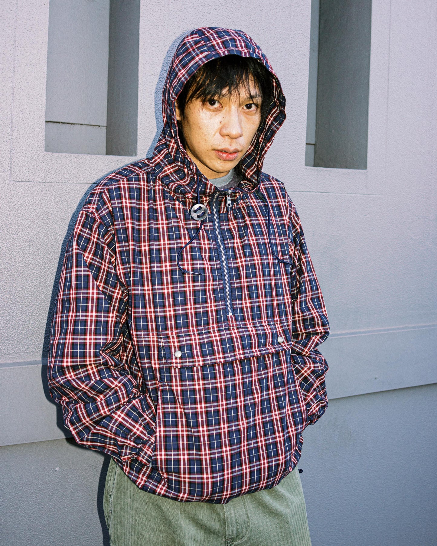 Khakis - Cotton Plaid Anorak - Red